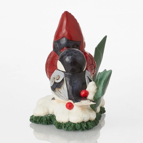 Enesco Jim Shore Heartwood Creek Highland Cardinal and Chickadee Sharing Brand Figurine, 4.33 Inch, Multicolor
