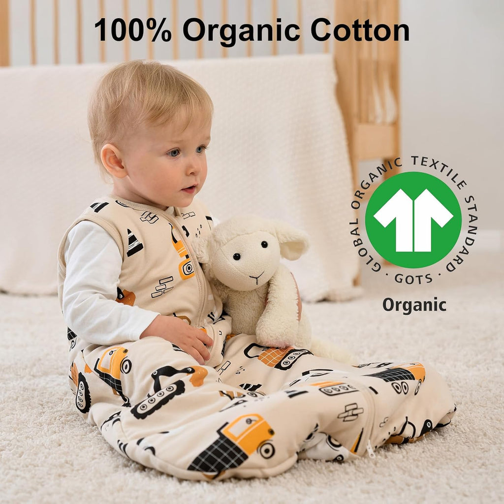 Yoofoss Baby Sleep Sack | 1.5 Tog Wearable Blanket for 6-12 Months | Soft Organic Cotton, 2-Way Zipper