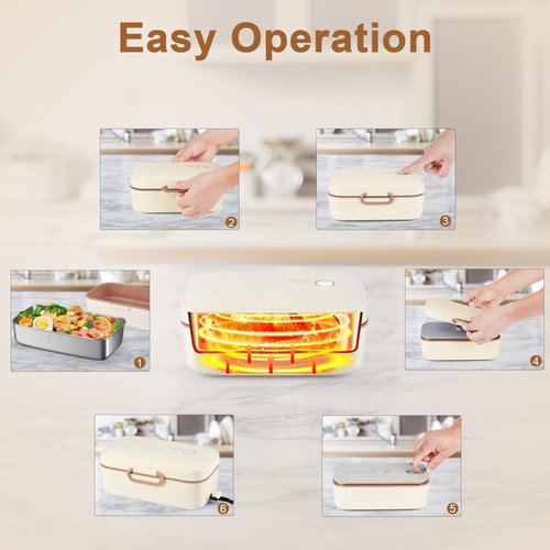 GAOCO Vacuum Electric Lunch Box - Portable Heated Food Warmer Equipped with Vacuum Preservation for Adult Men and Women,1L Capacity 60W Fresh Keeping for Office Work Gym Home Use