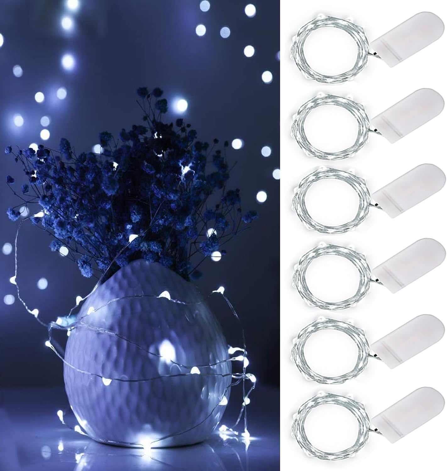 Ostwiki Fairy Lights - 20 LED Battery Operated String Lights | 7ft Cool White Twinkle Lights for DIY Decor