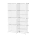 AWTATOS Closet Organizer 8 Cube Storage Shelves Clothes Organizers Closet Storage Stackable Cubby Shelving for Closet Bedroom Living Room Office, Transparent Twill