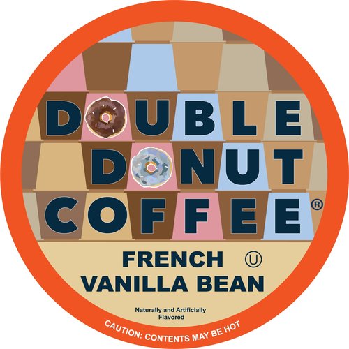 Double Donut Coffee Flavored Coffee Pods, Vanilla Bean Single Serve Coffee For Keurig K Cups Machines, Medium Roast Vanilla in Recyclable Pods, Hot or Iced, 96 Count Value Pack
