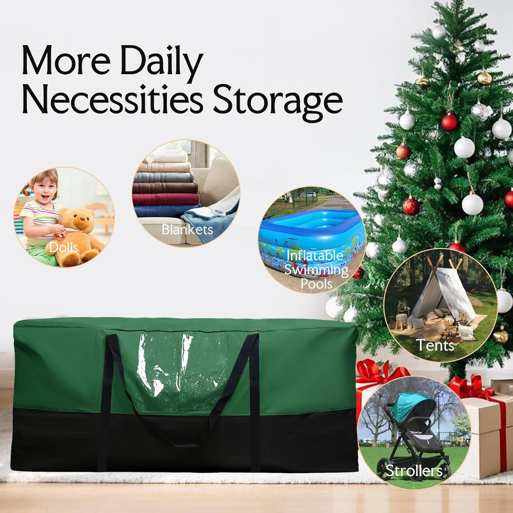 Skiennix Christmas Tree Storage Bag - Heavy Duty 600D Oxford Material for Up to 10 Ft Trees | Dampproof with Reinforced Handles & Dual Zipper