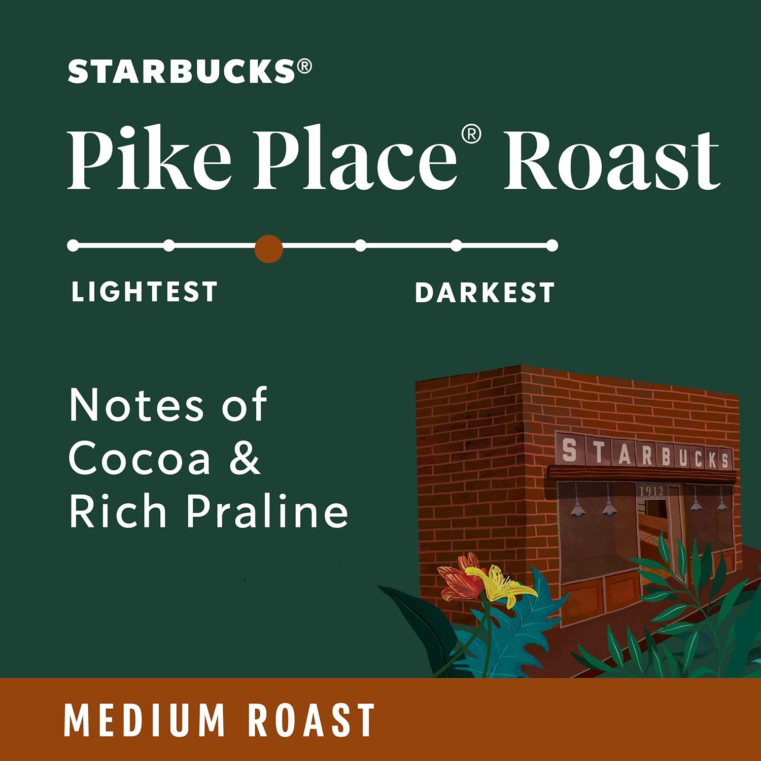 Starbucks K-Cup Coffee Pods - Medium Roast Pike Place Roast for Hot or Iced Coffee | 60 Count