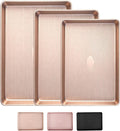 Sakerplus Nonstick Baking Sheet Pan Set - Heavy Duty Cookie Sheets | Rust-Resistant, Easy Clean, 3 Sizes in Champagne Gold