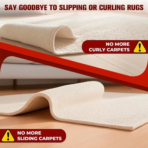 12PC Heavy Duty Carpet Tape by [Brand Name] - Double-Sided Non-Slip Adhesive for Area Rugs