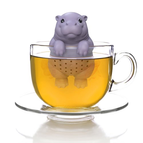 Genuine Fred SIP'OPOTAMUS Baby Hippo Tea Infuser – Moo Deng Inspired Design - Loose Leaf Tea Strainer - BPA-Free Silicone - Dishwasher Safe - Cute and Functional Gift