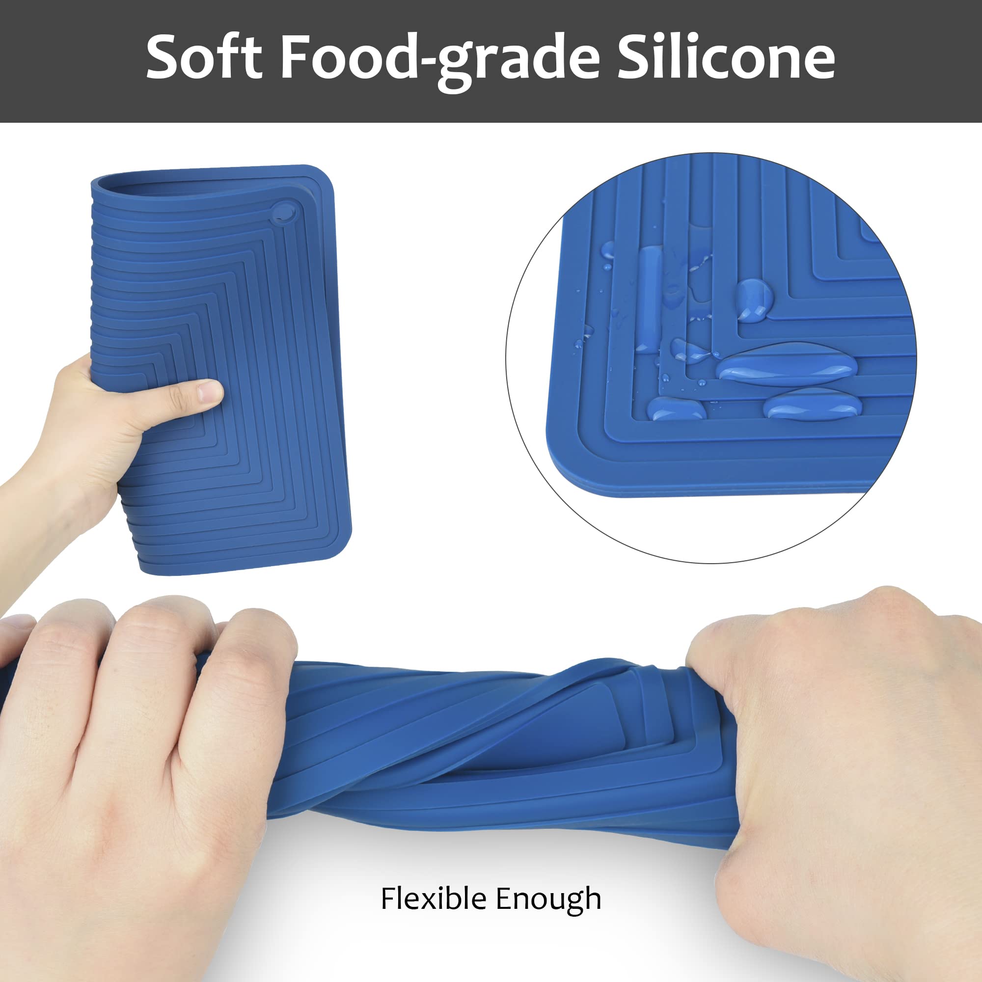 Smithcraft Beige Silicone Trivets for Hot Dishes Pots and Pans, Hot Pads for Kitchen, Rectangler Silicone Pot Holders, Heat Resistant Mat for Quartz Countertops, Multipurpose Trivet Mat Set 2