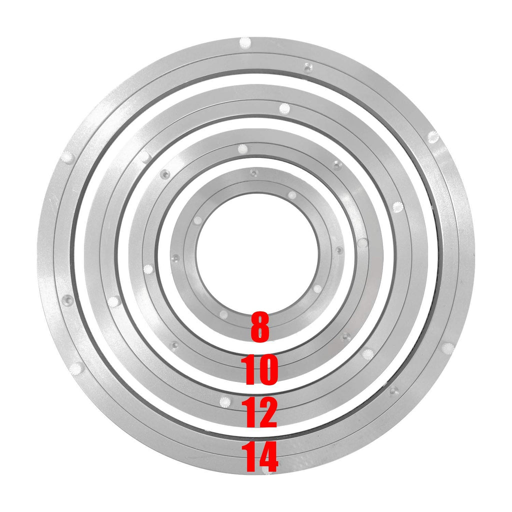 HLMOptimo Lazy Susan Bearing 12 inch Aluminum Turntable Ball Bearing, Heavy Duty Turner Bearing Silent Turntable Bearing Swivel Turntable Bearing 8/10/12/14 inch (12 inch)