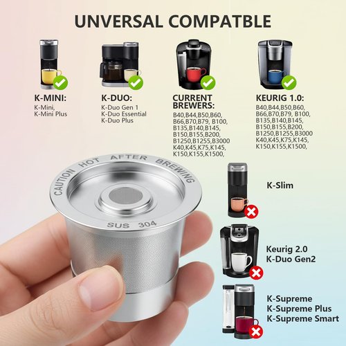 Meolibour 2 Pack Reusable K Cups Coffee Pods for Keurig 1.0: Stainless Steel Refillable K Cup - Reusable Coffee Filter for Keurig 1.0 Coffee Maker, Eco-Friendly, Innovative Design