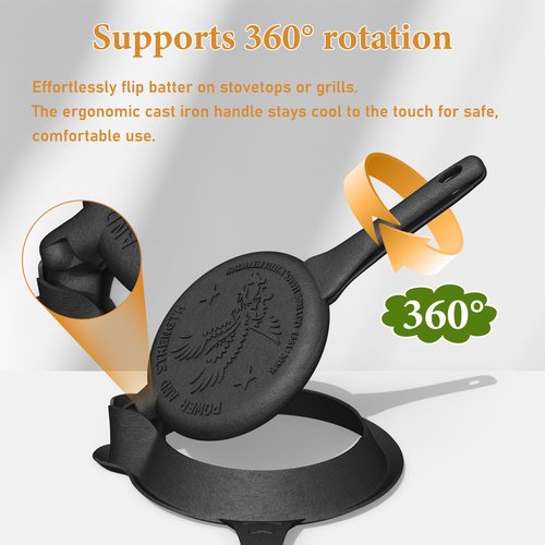 Cast Iron Waffle Maker with Low Base, Retro Waffle Iron with Five Waffles Shapes, Pre-Seasoned Two Piece Hinged Non-Drip Double Rim for Stove Top or Grill Makes (Waffle Irons-1)