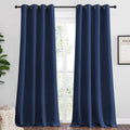 NICETOWN Navy Blackout Curtains - Thermal Insulated Room Darkening Drapes | 120" Long, Set of 2
