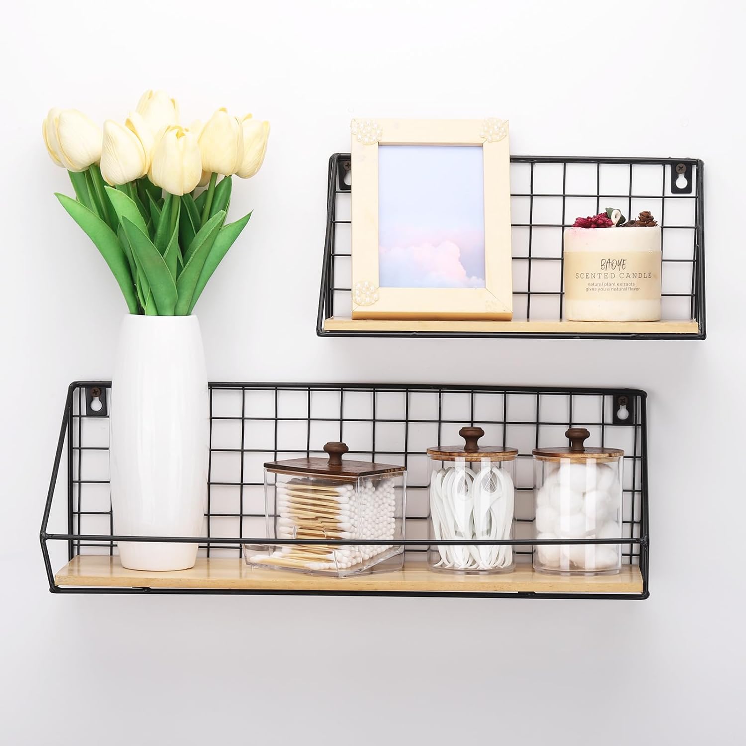Tbestmax Qtips Holder - Clear Plastic Apothecary Jar Organizer for Cotton Swabs | 10oz Capacity