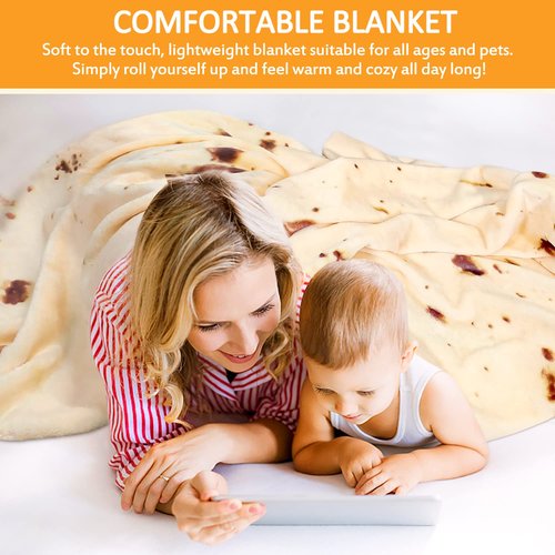 M&C Music Color Tortilla Blanket, 71 in Double Sided Giant Round Funny Blanket for Adults, Teens & Kids