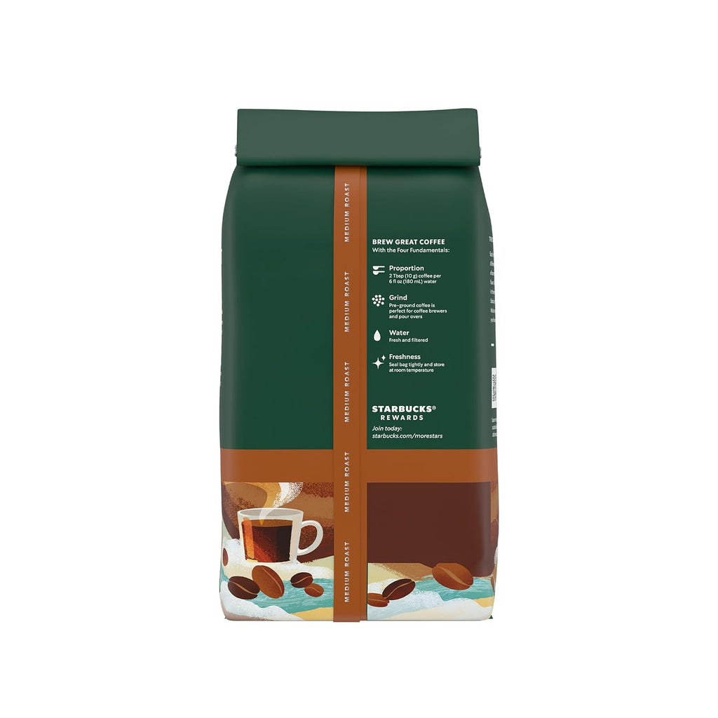 Starbucks Ground Coffee - Medium Roast Breakfast Blend for Hot or Iced Coffee | 28 oz
