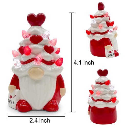Valentines Day Decorations, Small Valentine Gnomes Decor, Valentines Day Decor, Valentine's Day Decorations, Valentine Ceramic Tree Gnome Decoration for Home, Table