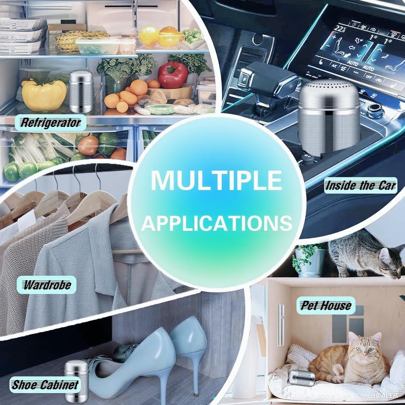 Skiennix Refrigerator Deodorizer - Activated Carbon Odor Eliminator for Fridge, Freezer, RV & More