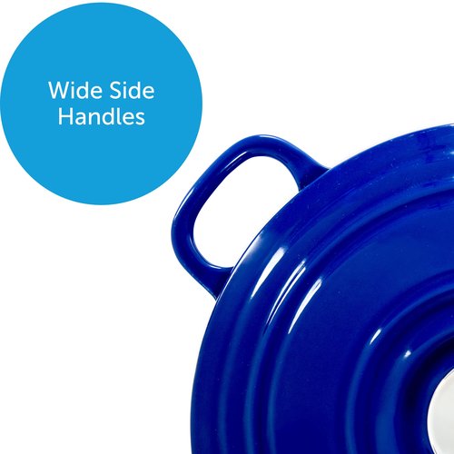 BK Bourgogne Enameled Cast Iron Induction 7QT Nonstick Dutch Oven, PFAS Free, Dishwasher Safe, Royal Blue