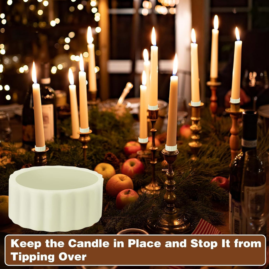 Skiennix 12Pcs Silicone Candle Grippers - Upright Holders for Weddings & Festivals, Elastic Fitters