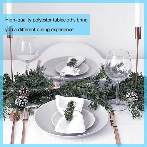 HASJOIN 10 Pack White Tablecloth 90x132 Inch Rectangle Tablecloth Rectangular Polyester Table Cloth Stain and Wrinkle Resistant Washable Fabric Table Covers for Wedding Parties