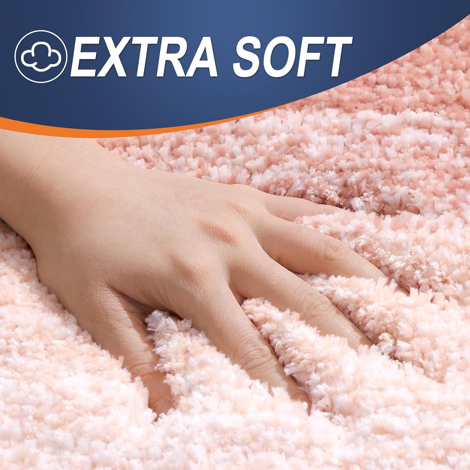 OLANLY Large Bathroom Rugs - Extra Soft Microfiber Mat 40x24 | Quick Dry, Machine Washable, Peach