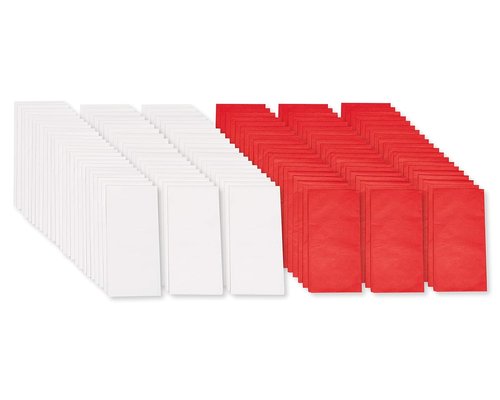 American Greetings Red and White Tissue Paper - 125 Sheets, 20" x 20" for All Occasions