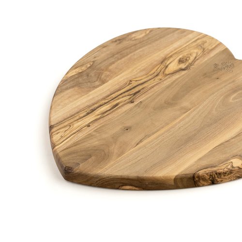 Berard Olive Wood Heart Shaped Cutting Board, 28x17x1.6cm/11x6.7x0.63in, Multiple Use As Cutting Board, Appetizer Platter and Table Decor Piece