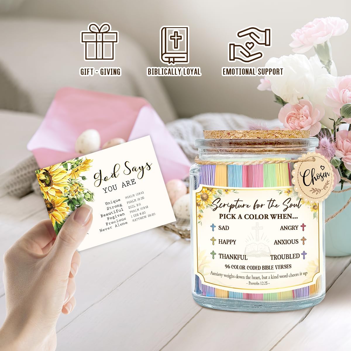 Regine Switzerland Inspirational Bible Verse Jar - Meaningful Christian Gift for Moms | Perfect for Birthdays & Special Occasions
