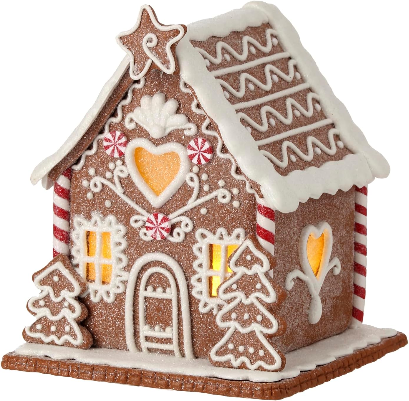 One Holiday Way Lighted Gingerbread House - 6.5-Inch Decorative Christmas Village Tabletop Decor with Timer