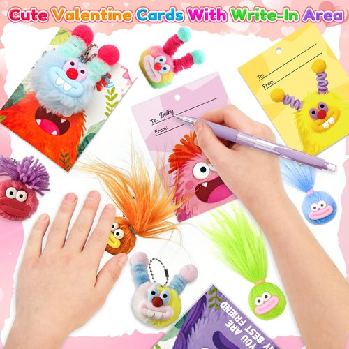 LUBUYILD 24 Pack Valentines Day Gifts for Kids - Plush Keychains Bulk with Valentines Cards for Girls Boys, Cute Mini Animal Stuffed Toys for Class Classroom Exchange and School Party Favors