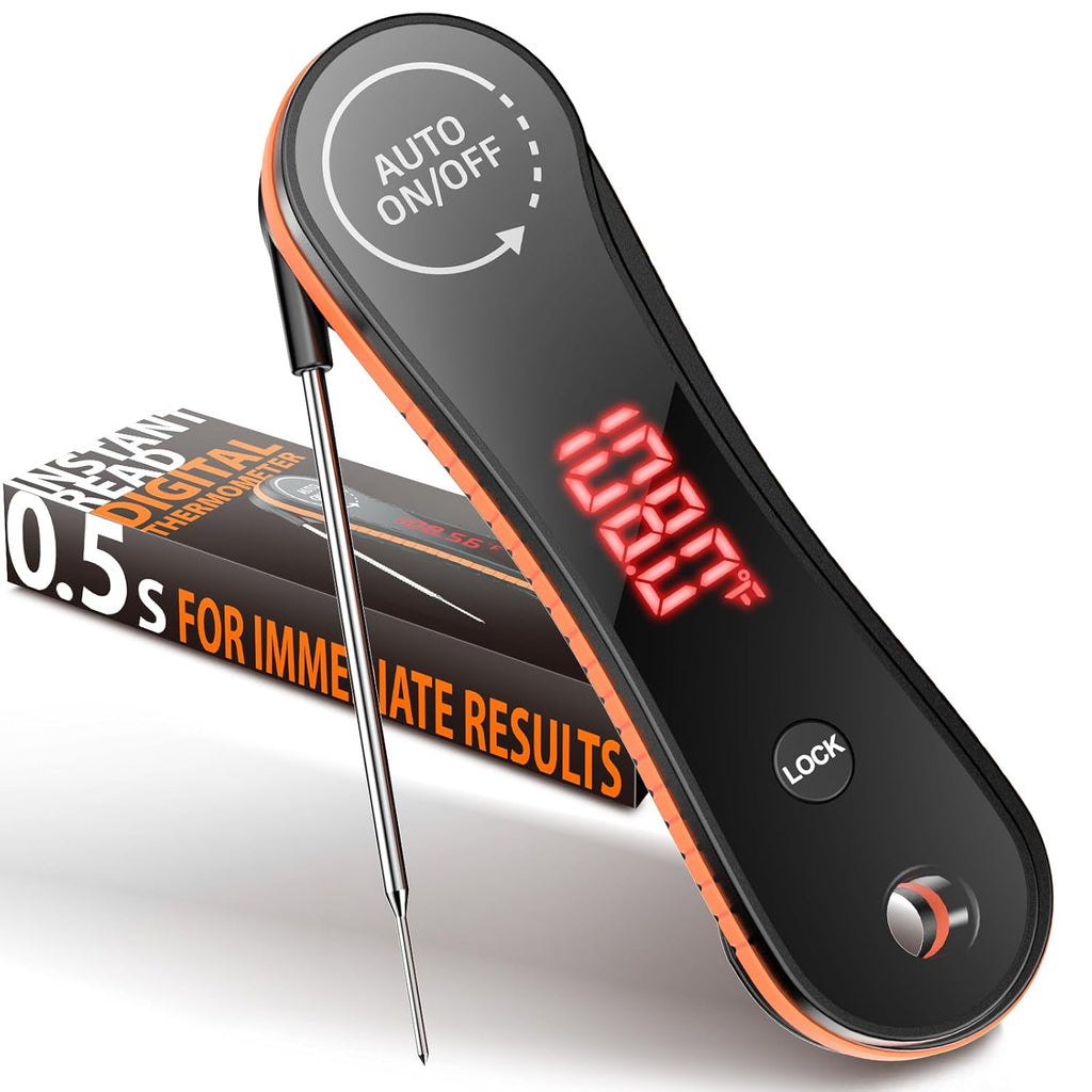 Skiennix Digital Meat Thermometer - Instant Read, ±0.5°F Accuracy, 180° Rotating Display, Waterproof Design