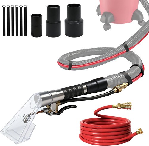 Happy Tree Universal Fit Shop Vac Hose Kit - 25 Ft Wet-Dry Extraction Accessory for Upholstery & Auto Detailing