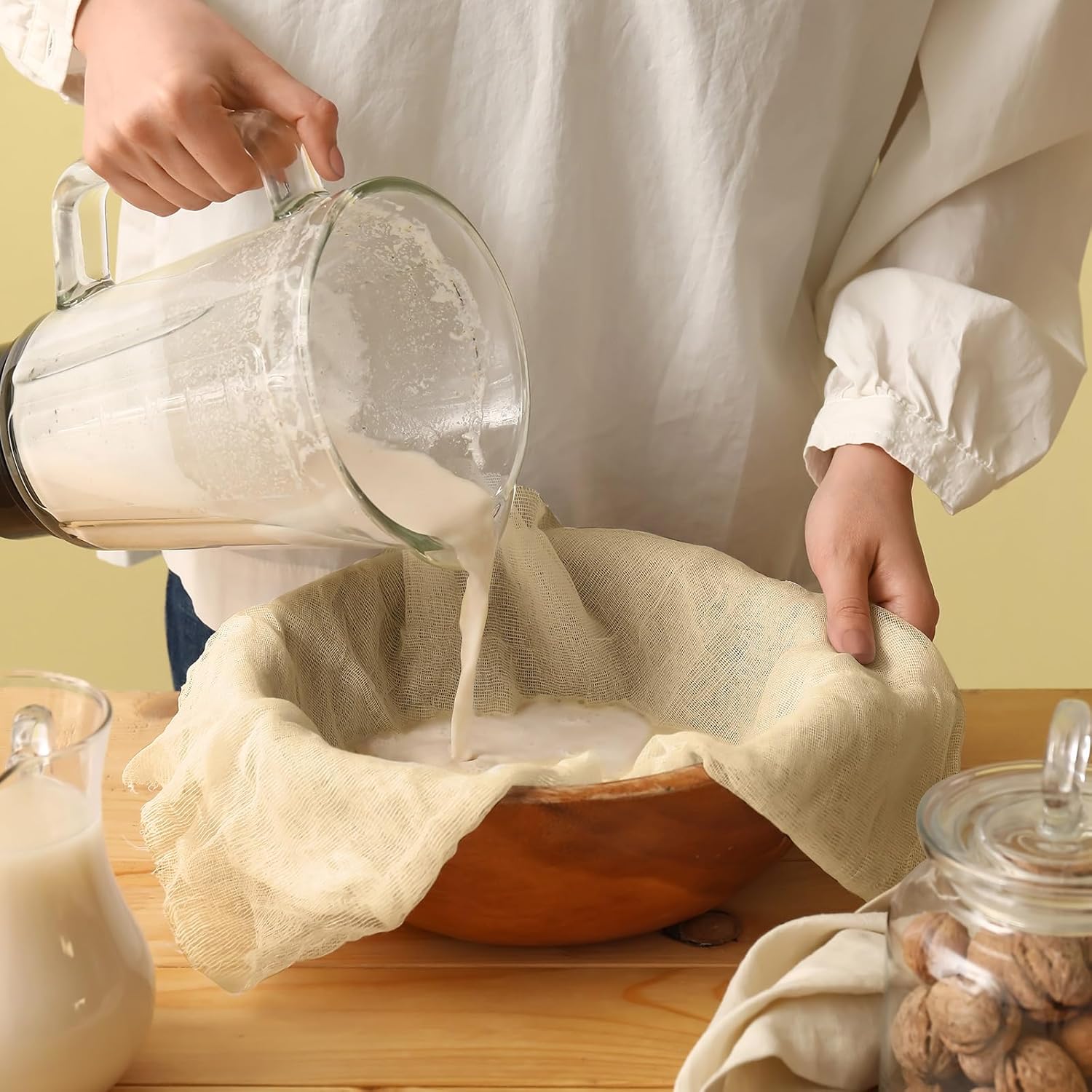 Peryiter Cheese Cloth - 40 Pcs 20x20 Inch Unbleached Cotton for Straining & Cheese Making