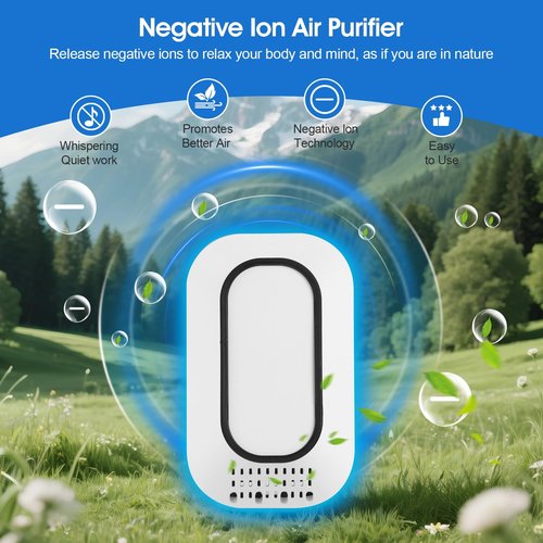 PVACG Plug in Air Ionizers 3-Pack, Negative Ion Air Purifier with Ice Blue Light, 2W Ultra-Low Energy Ionic Air Purifiers for home Bedroom Office Bathroom(3)
