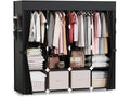 Mavivegue Clothes Organizer with 4 Hanging Rods, Portable Closet Wardrobe, Non-Woven Fabric Cover, Large Capacity Storage for Bedroom and Living Room,Black, 67" W x 17" D x 67" H