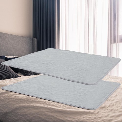 Fanfanwin 2 Pcs Couples Waterproof Mat Lover Reusable Stainproof Blanket Quiet Easy Use Mattress Protector for Adult Multi Functional Bed Sheet Couple Pleasure Comfort (27 x 27 in,Grey)