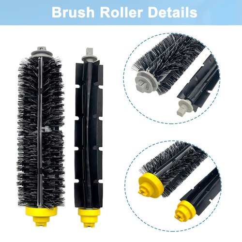 Replacement Parts for irobot Roomba 694 692 676 675 677 671 610 690 680 660 650 620 645 655 635 614 595 585 564 589 536 Robot Vacuum,1 Bristle & 1 Beater Brush,3 Filter,4 Side Brush