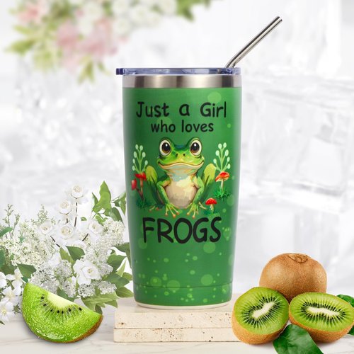 Bayelove Frog Gifts for Women Frog Lovers Stuff Gifts Include Hair Tie 20oz Tumbler Mug Keychain Makeup Bag Candle Socks Bracelet Card for Women Christmas Birthday