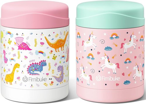 Fimibuke Insulated Kids Food Jar - 12 Oz BPA-Free Stainless Steel | Leakproof Lunch Container for Hot & Cold Meals