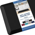 KitchenClouds Kitchen Mat Cushioned Anti Fatigue Kitchen Rug Non Slip Standing Mat Comfort Floor Mats for Sink Office (17.3"x39"- 0.8inch,Black)
