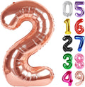 Rose Gold Number 2 Balloon - 40 Inch 2nd Birthday Decoration for Toddlers | Sparkling Party Decor