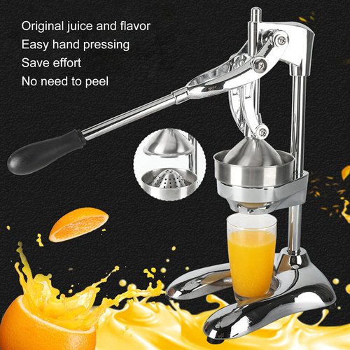 Stainless Steel Manual Press Juicer, Heavy Duty Hand Press Juice Extractor U Shaped Base for Oranges Lemons Citrus Fruits