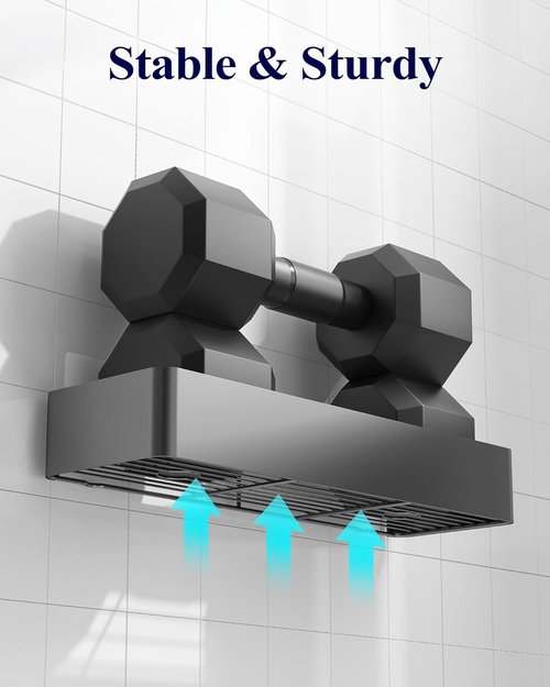 Kitsure Shower Caddy - Rustproof Adhesive Organizer with No-Drill Installation | Dark Grey, 2 Pack