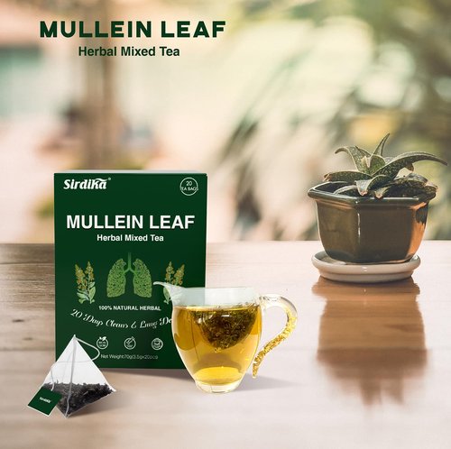 Mullein Tea Bags for Lungs - 20 Teabags (2.47oz/70g), 100% Pure Natural Premium Mullein Leaf, Mint Leaf, Mulberry Leaf for Lungs Cleanse and Respiratory Support, Herbal Teas, Caffeine Free (2 BOX)