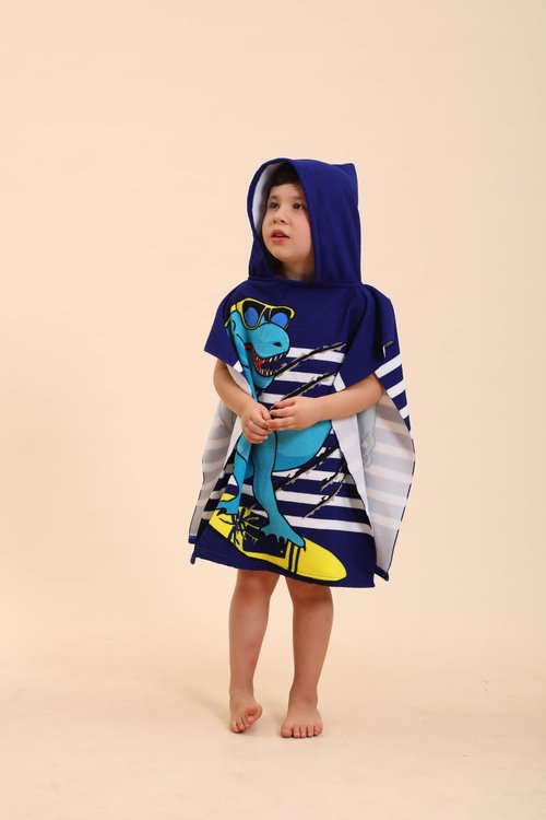 TEHALK Dinosaur Hooded Towels for Kids/Toddler/Boys/Girls, Poncho Beach Towels for Pool/Swimming, Towel Robes/Wearable Towel for Kids 2-10