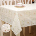 iSamzan Waterproof OilProof Vinyl Table Cover, Plastic Lace Tablecloth for Rectangle Table, Textured Home Decor for Parties, Dining, Kitchen, Outdoor