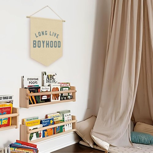 ETVISO Long Live BoyHood Banner, Boy Nursery Decor, Boys Room Wall Hanging Pennant Flag Banner Decor for Nursery Classroom Playroom Kids Room, Playroom Essentials
