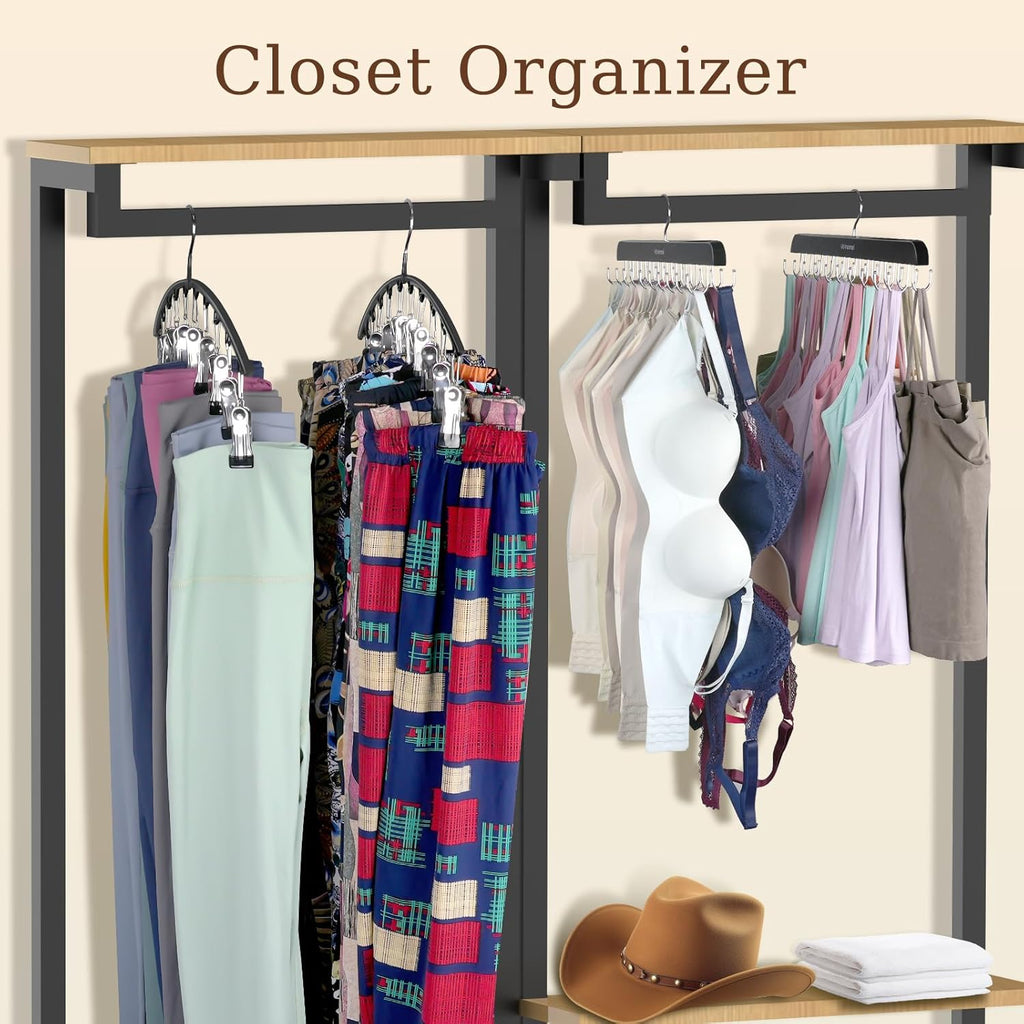 Volnamal Legging Organizer & Bra Hanger - 2-in-1 Space-Saving Closet Storage for 30 Leggings & Bras