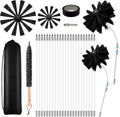 Skiennix Dryer Vent Cleaner Kit - 30 Feet Duct Cleaning Brush with 23 Rods & 4-Inch/6-Inch Brushes