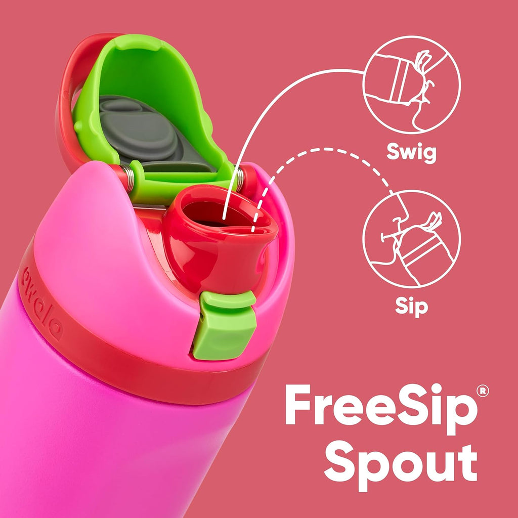 Owala Kids FreeSip Insulated Stainless Steel Water Bottle - BPA-Free, 16 oz, All the Berries Design